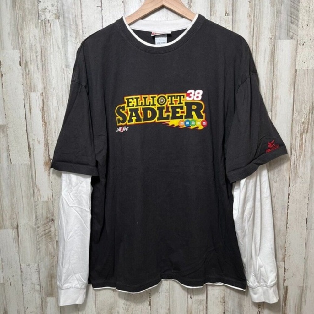 Y2K Elliott Sadler M&M's‎ NASCAR Racing Skater Long Sleeve Shirt Mens Size 2XL